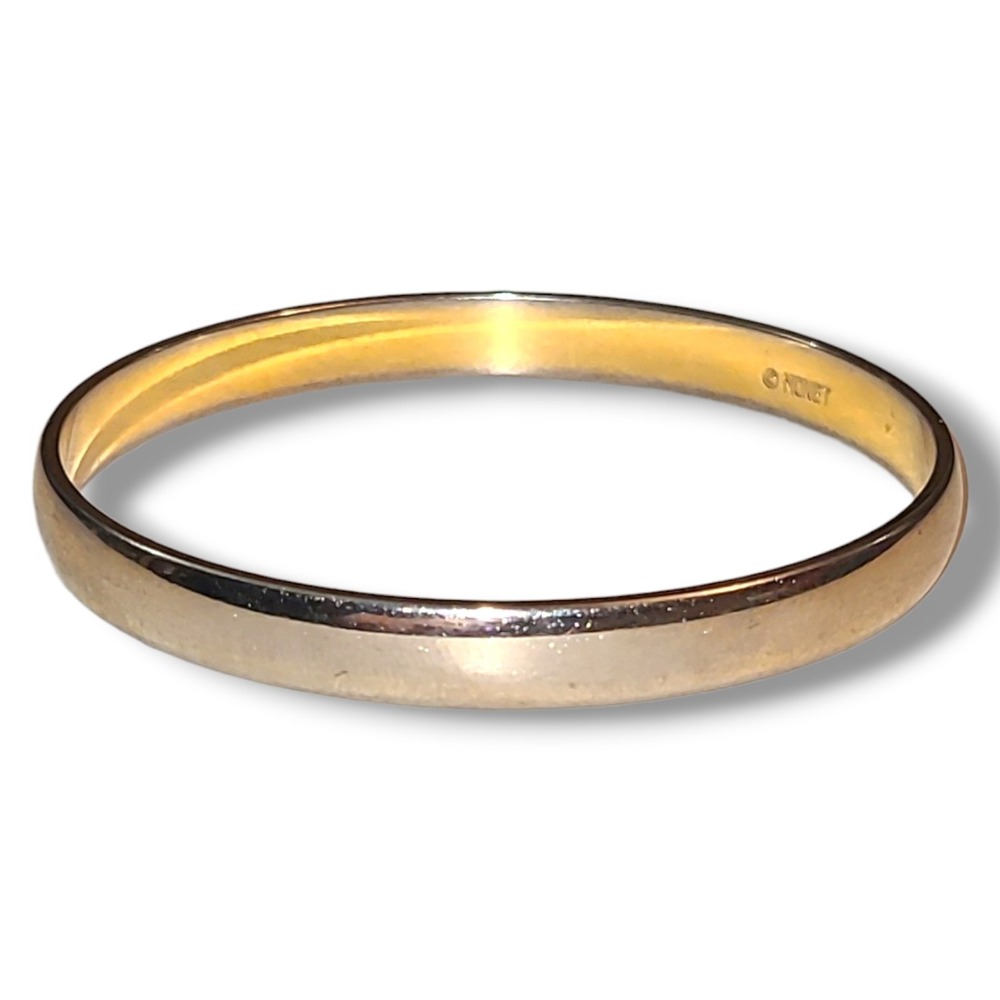 Monet Gold Tone Smooth‎ Bangle Vintage 80's Signed
